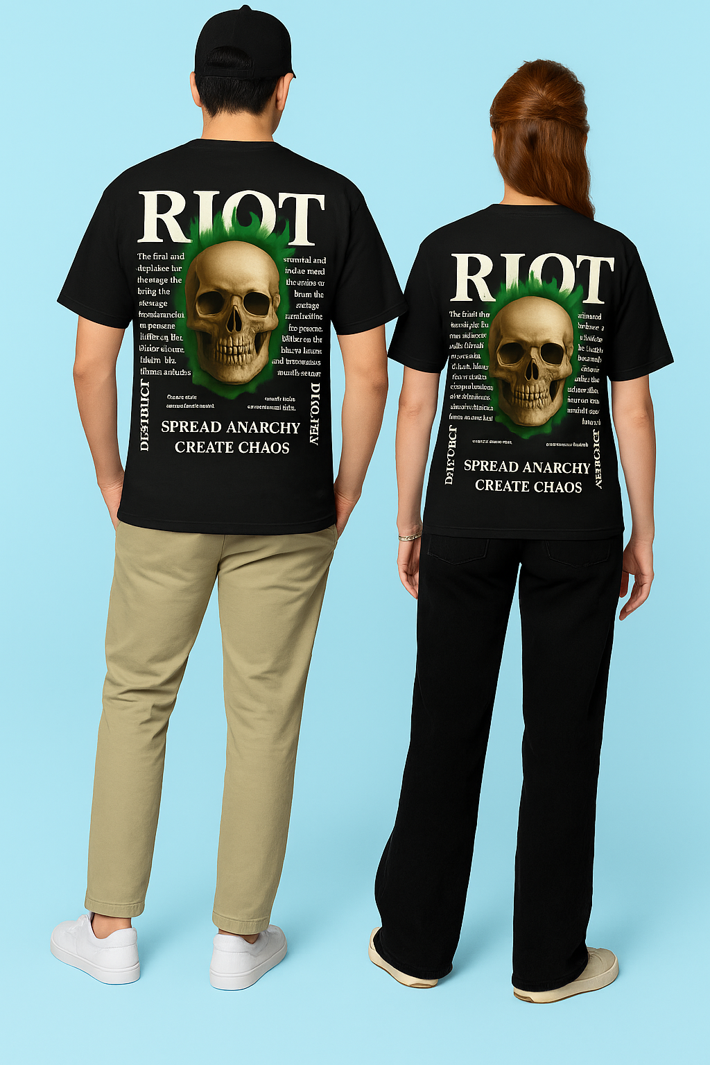 RIOT Skull Graphic Oversized T-Shirt – Streetwear Edition (210 GSM)