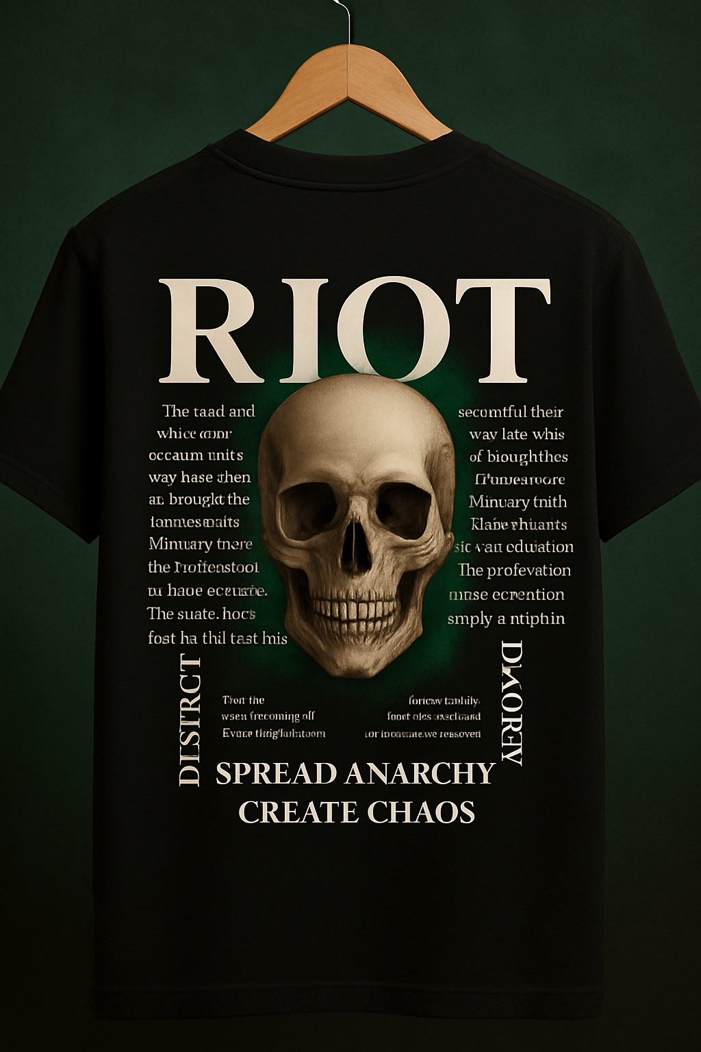 RIOT Skull Graphic Oversized T-Shirt – Streetwear Edition (210 GSM)