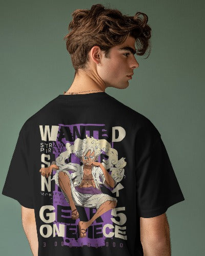 Gear 5 Luffy Wanted Poster T-Shirt - One Piece Anime Merch